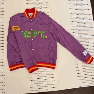 Gallery Dept Purple Jacket with Red, Orange & Yellow Stripe Cuff